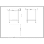 Chopping Board Table Stainless Steel 700x700x900mm - WTC70702G