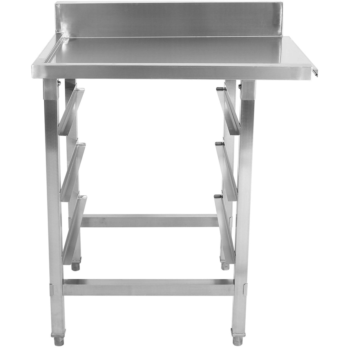 Unloading Table Left Side with Dishwasher Basket Rack & Splashback Stainless Steel 800x650x850mm - WTF6065L