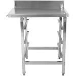 Unloading Table Right Side with Dishwasher Basket Rack & Splashback Stainless Steel 800x650x850mm - WTF6065R