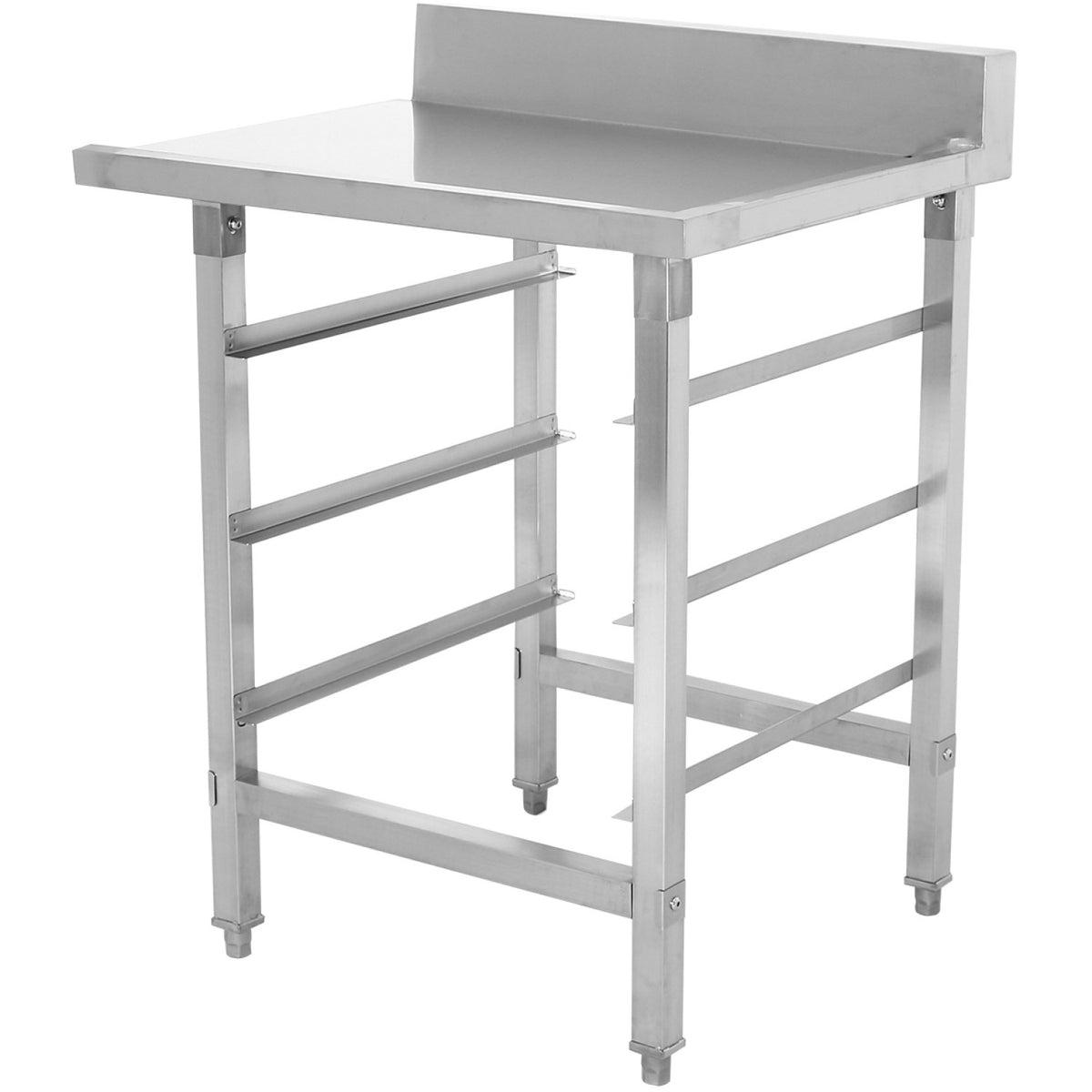 Unloading Table Right Side with Dishwasher Basket Rack & Splashback Stainless Steel 800x650x850mm - WTF6065R