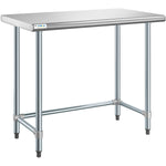 Commercial Work table Stainless steel No bottom shelf 1220x760x900mm - WTGOB3048418