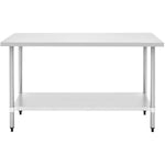 Commercial Stainless Steel Work Table Bottom shelf 1500x700x900mm - WT70150G