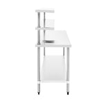 Adexa WTS60120 Stainless Steel Prep Table 1200mm — angled side view showing full height and shelf configuration