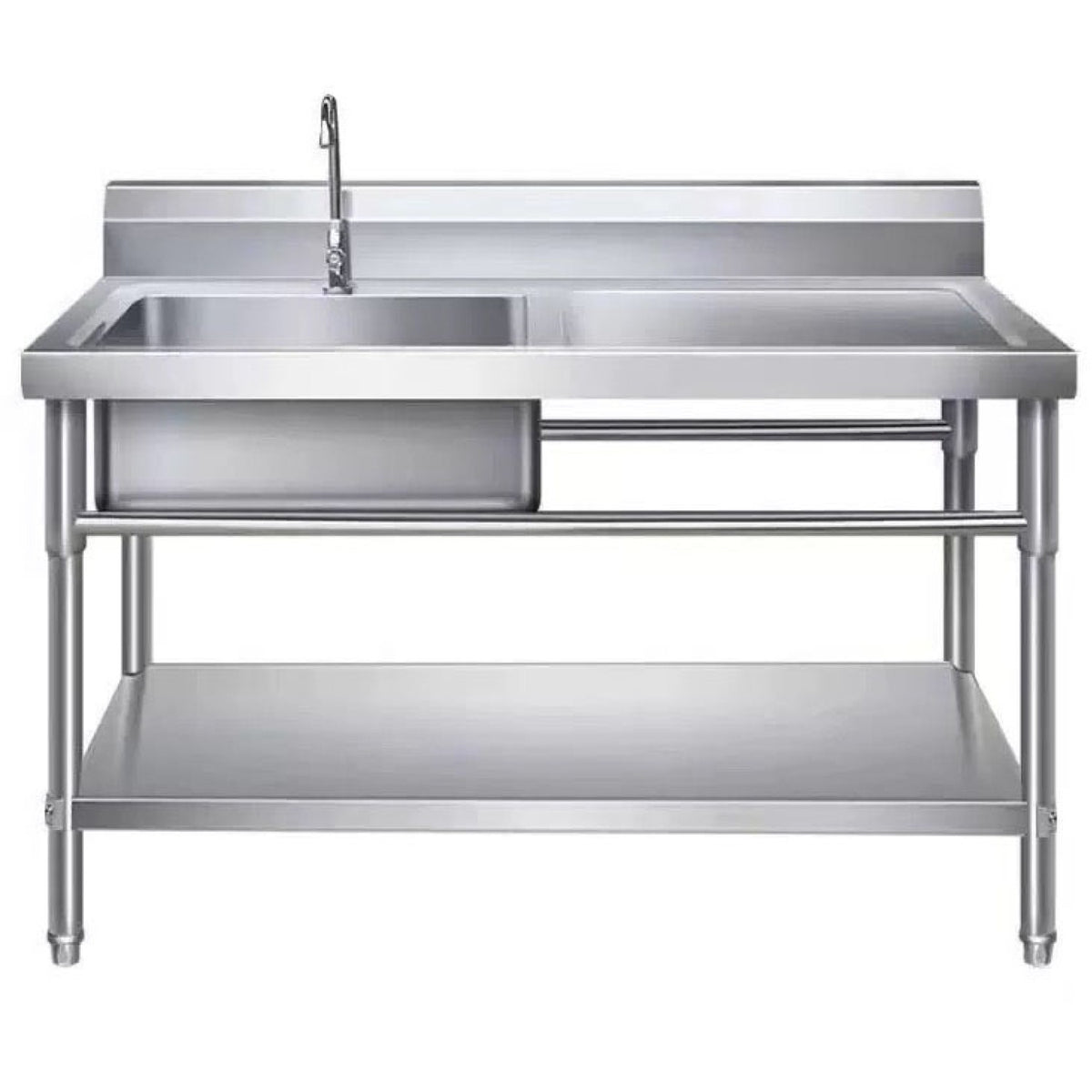 Commercial Sink Stainless steel 1000x600x850mm 1 bowl left Splashback Undershelf - WUS100600LEFT