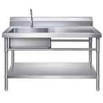 Commercial Sink Stainless steel 1000x600x850mm 1 bowl left Splashback Undershelf - WUS100600LEFT