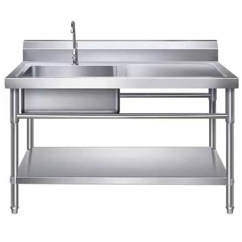 Commercial Sink Stainless steel 1000x600x850mm 1 bowl left Splashback Undershelf - WUS100600LEFT