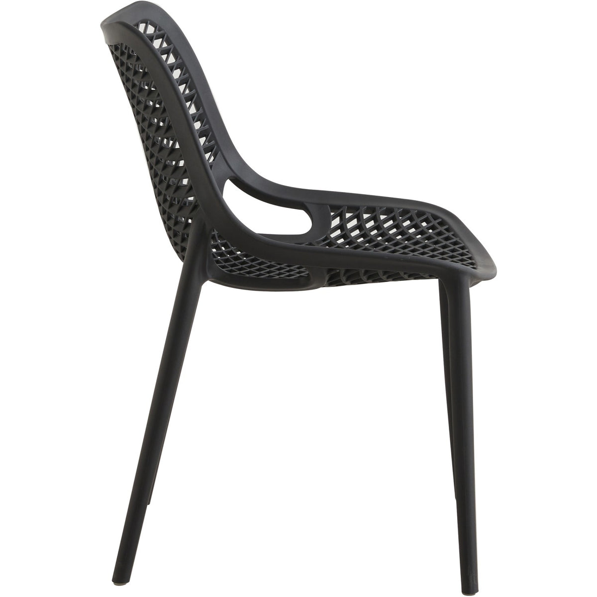 Bistro Dining Chair Plastic Black Indoors & Outdoors - WW036BLACK