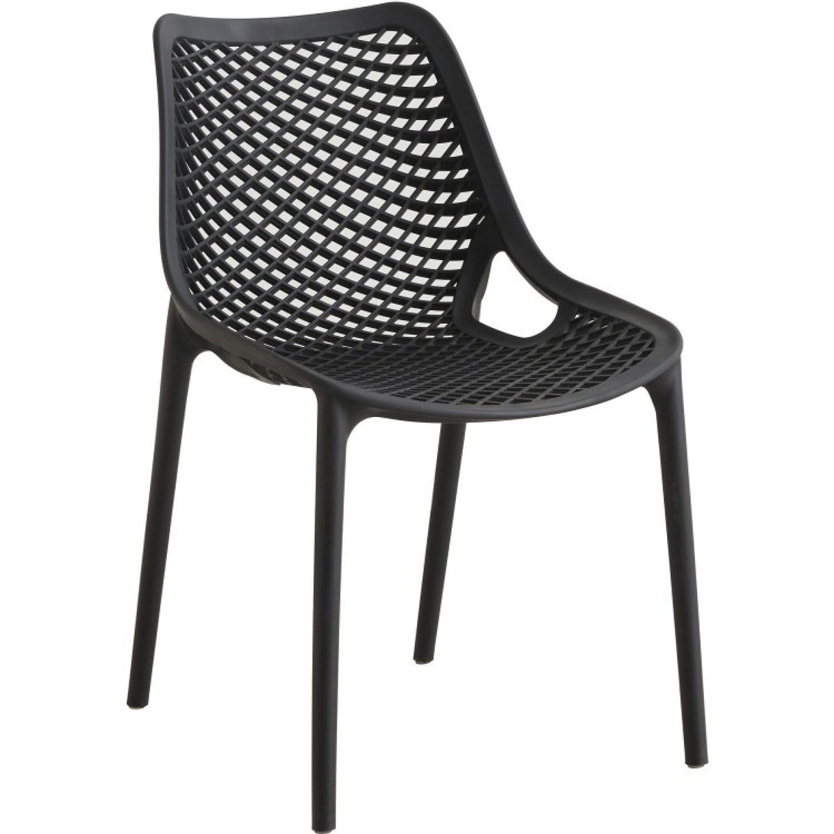 Bistro Dining Chair Plastic Black Indoors & Outdoors - WW036BLACK