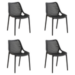 Bistro Dining Chair Plastic Black Indoors & Outdoors - WW036BLACK