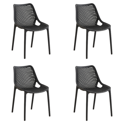 Bistro Dining Chair Plastic Black Indoors & Outdoors - WW036BLACK