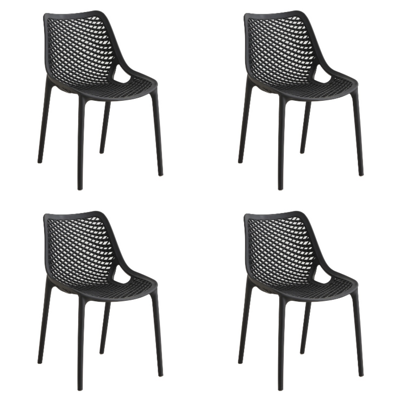 Bistro Dining Chair Plastic Black Indoors & Outdoors - WW036BLACK