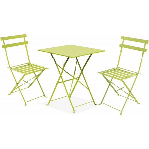 Folding Bistro Set Table & 2 Chairs Green - WW178GREEN