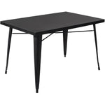 Bistro Table Black Metal 1200x600mm Indoors - WW287