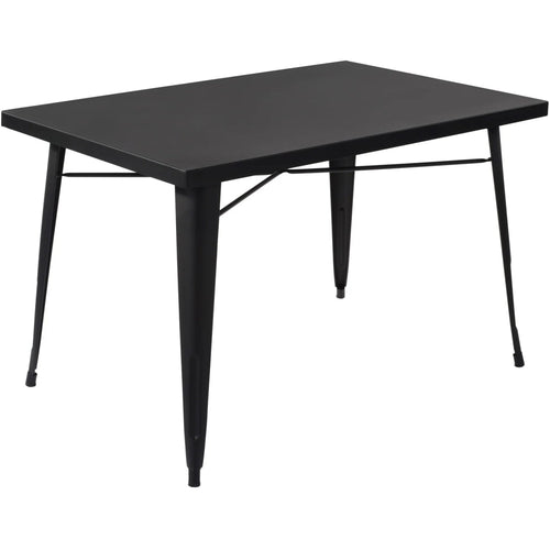 Bistro Table Black Metal 1200x600mm Indoors - WW287