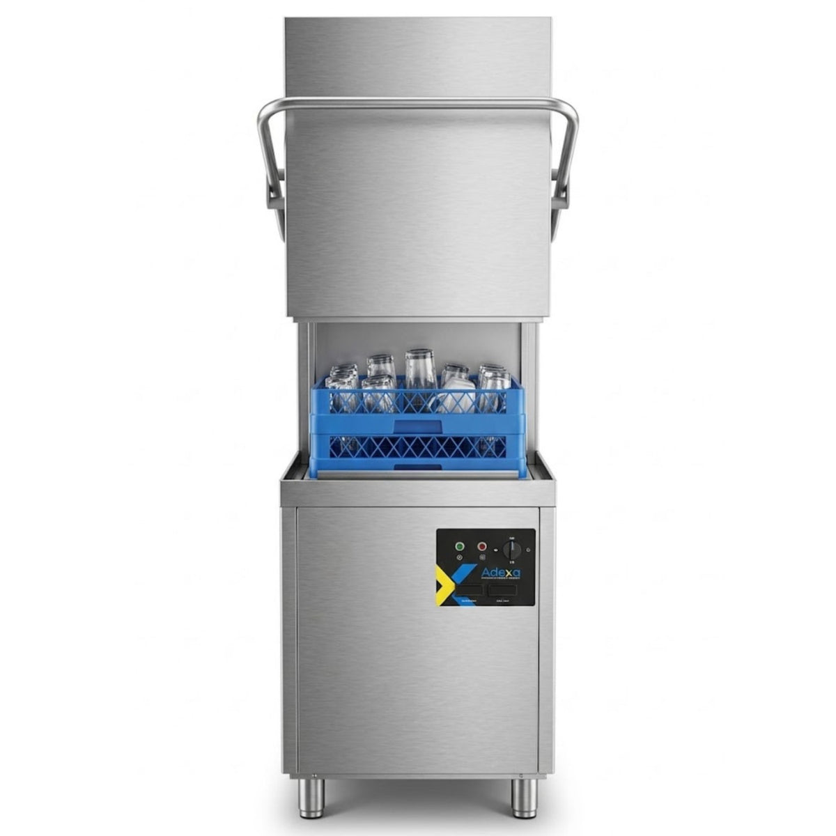 Commercial Dishwasher 1000 Plates/Hour 500x500mm Basket Drain Pump Detergent Pump Rinse Aid Pump 650x740x1540mm 380-400V - WZ100DRDP