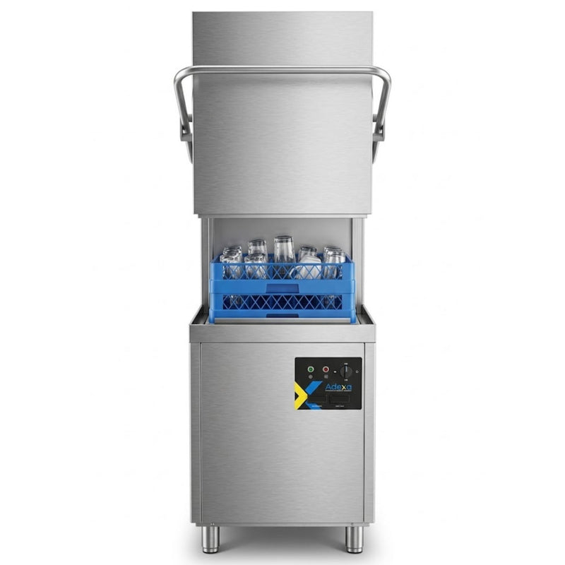 Commercial Dishwasher 1000 Plates/Hour 500x500mm Basket Drain Pump Detergent Pump Rinse Aid Pump 650x740x1540mm 380-400V - WZ100DRDP