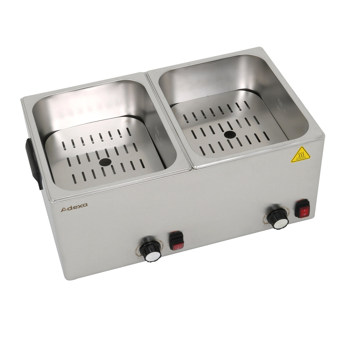 Commercial Hot dog / Sausage Warmer with Hinged Covers 2 x 8 litres - XDESW8D