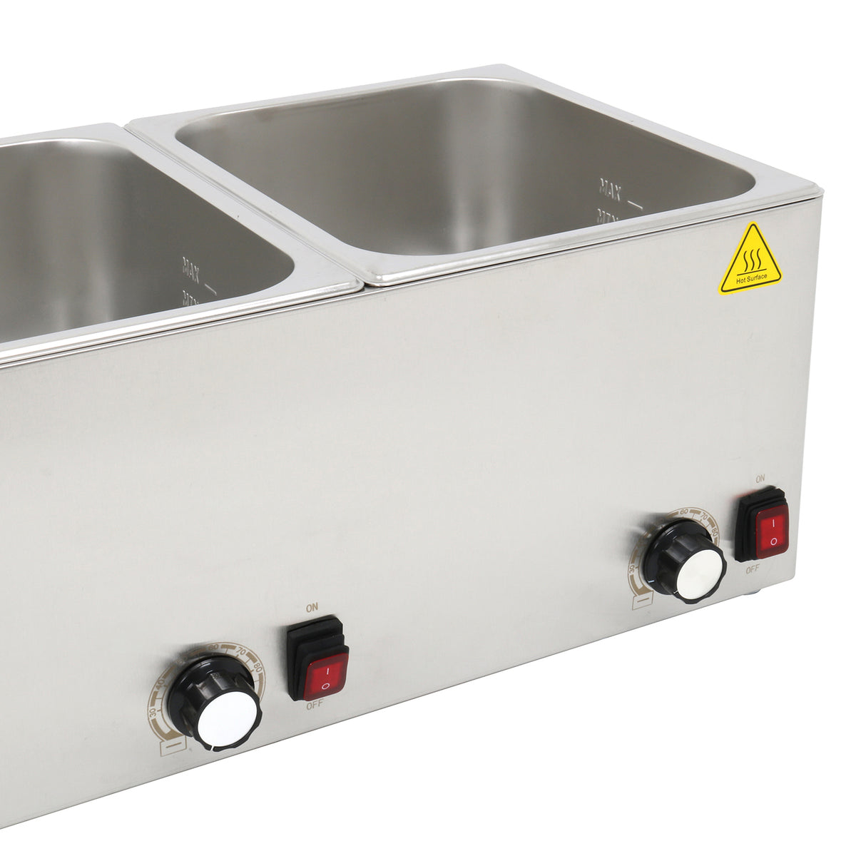 Commercial Hot dog / Sausage Warmer with Hinged Covers 2 x 8 litres - XDESW8D