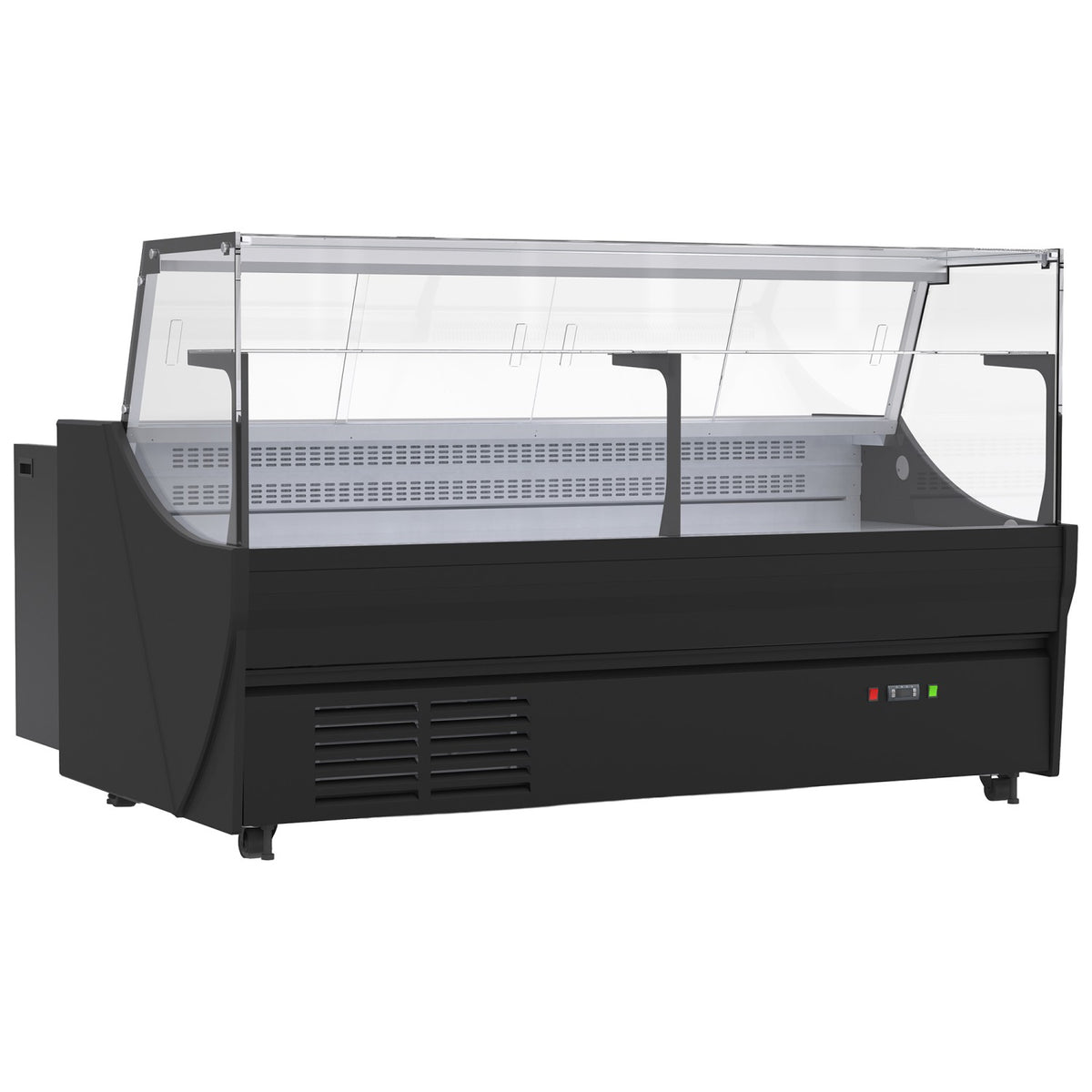 Serve Over Deli Counter Straight Glass Front 1520×1050×1230mm Black - YFCSC1520V1
