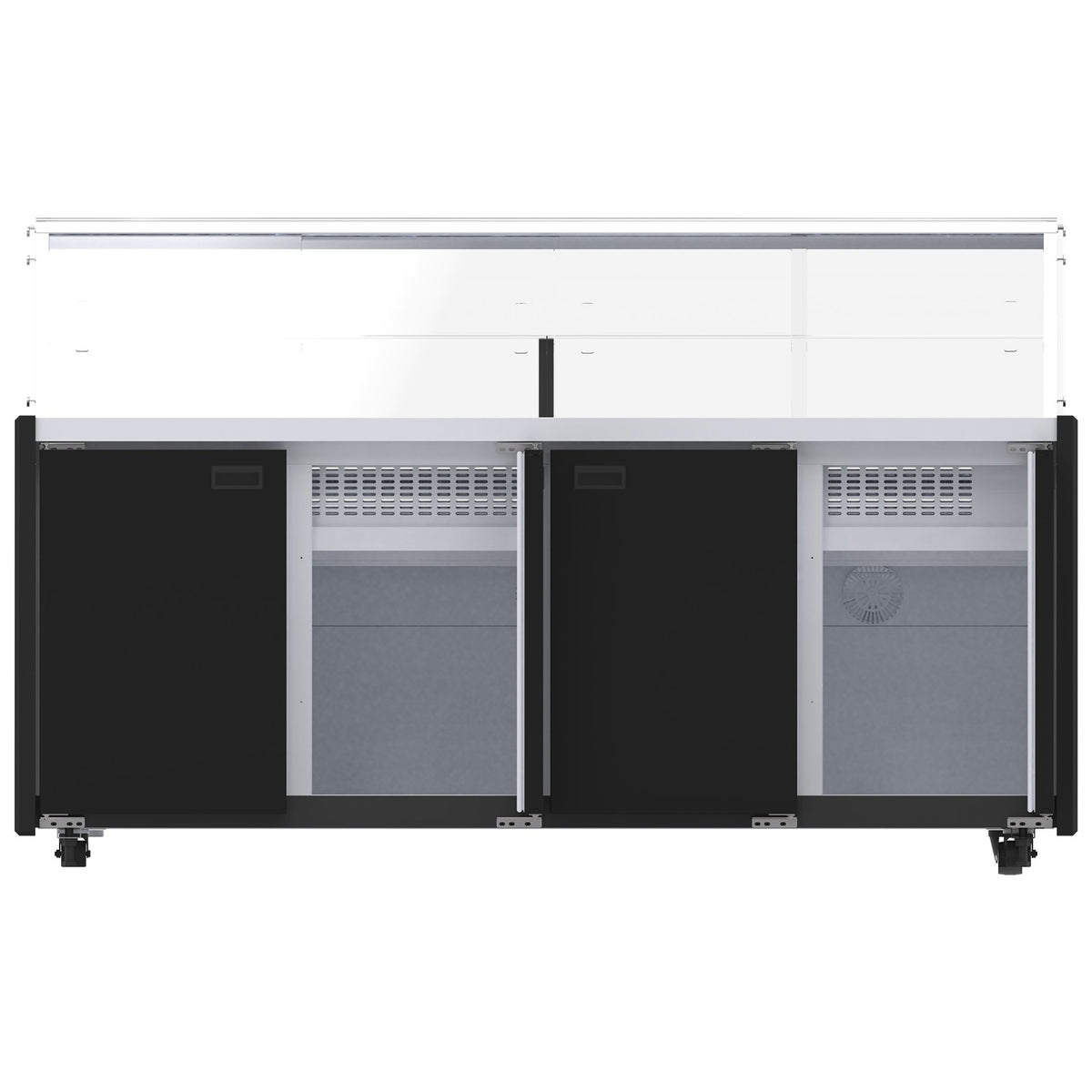Serve Over Deli Counter Straight Glass Front 1520×1050×1230mm Black - YFCSC1520V1