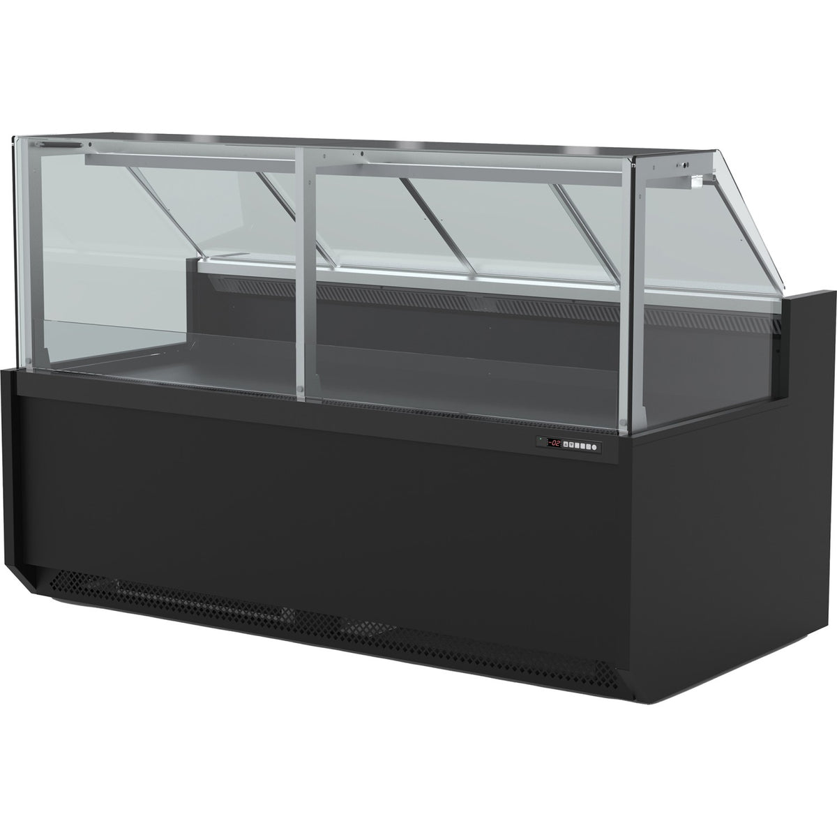 Serve Over Deli Counter Front Straight Glass Front Width 1995mm Black - YFCSC1955T1BLACK