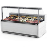 Serve Over Deli Counter Front Straight Glass Front Width 2580mm White - YFCSC2580T1WHITE