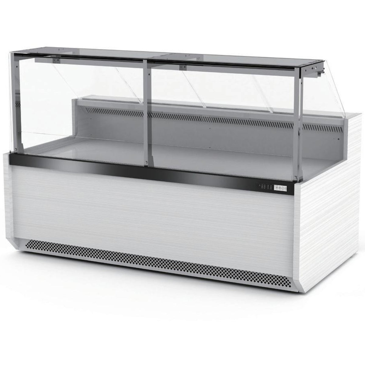 Serve Over Deli Counter Front Straight Glass Front Width 995mm White - YFCSC995T1WHITE