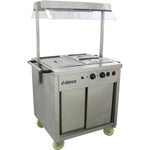 Mobile Bain Marie top Hot Cupboard with Heated Sneeze Guard - YH2W