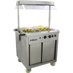 Mobile Bain Marie top Hot Cupboard with Heated Sneeze Guard - YH2W