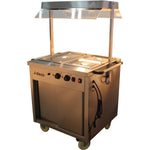 Mobile Bain Marie top Hot Cupboard with Heated Sneeze Guard - YH2W