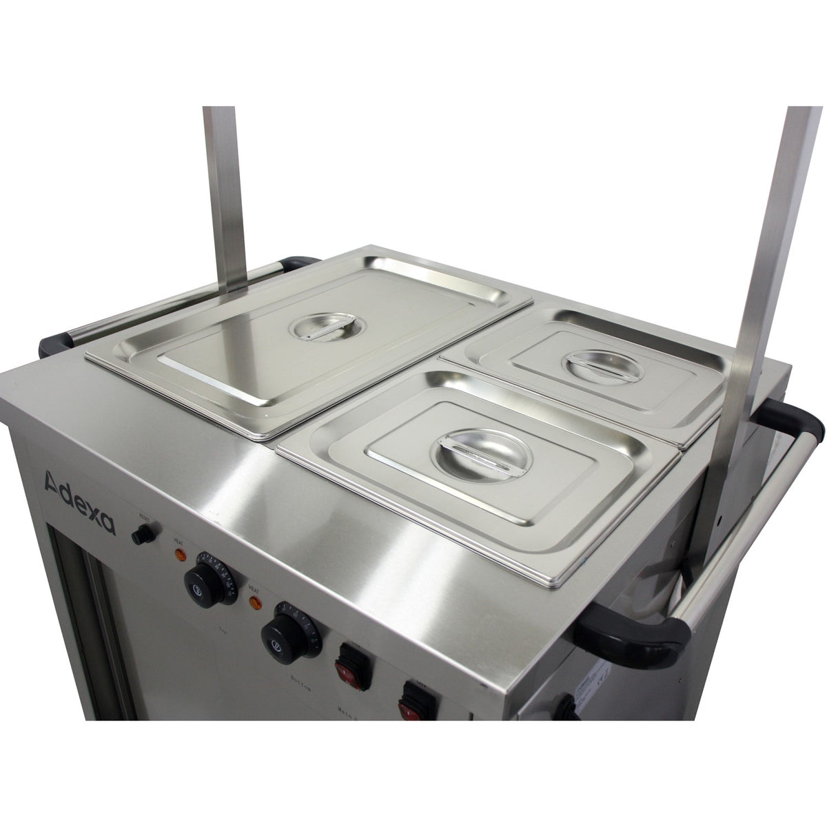 Mobile Bain Marie top Hot Cupboard with Heated Sneeze Guard - YH2W