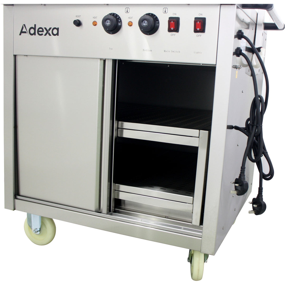Mobile Bain Marie top Hot Cupboard with Heated Sneeze Guard - YH2W