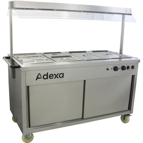 Mobile Bain Marie top Hot Cupboard with Heated Sneeze Guard - YH4W