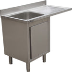 Stainless Steel Single Bowl Sink Unit with Right Drainer & Cabinet 1400×600×950mm - YLC146SBL1
