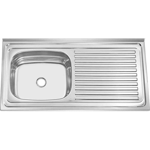 Stainless Steel Sink Single Bowl with Right Drainer 1000x500x150mm - YNG218