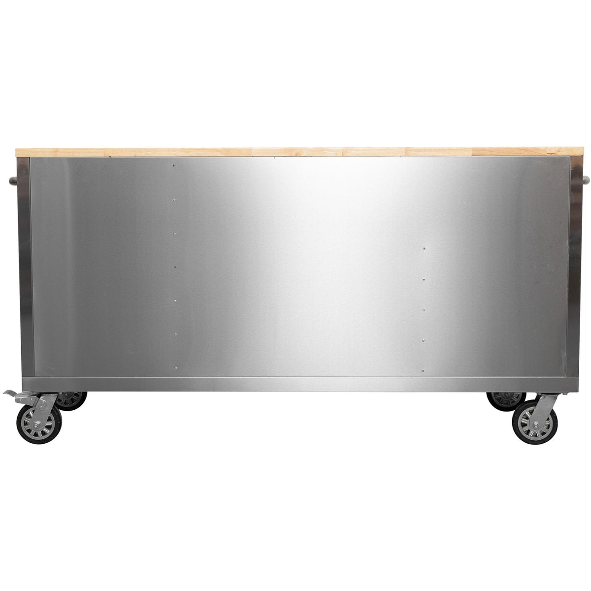 Widebody Heavy Duty 72" Stainless Steel Rolling Tool Chest with Wooden Worktop 17 Drawers 1978x610x1000mm Silver - YZM106