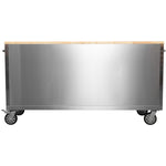 Widebody Heavy Duty 72" Stainless Steel Rolling Tool Chest with Wooden Worktop 17 Drawers 1978x610x1000mm Silver - YZM106