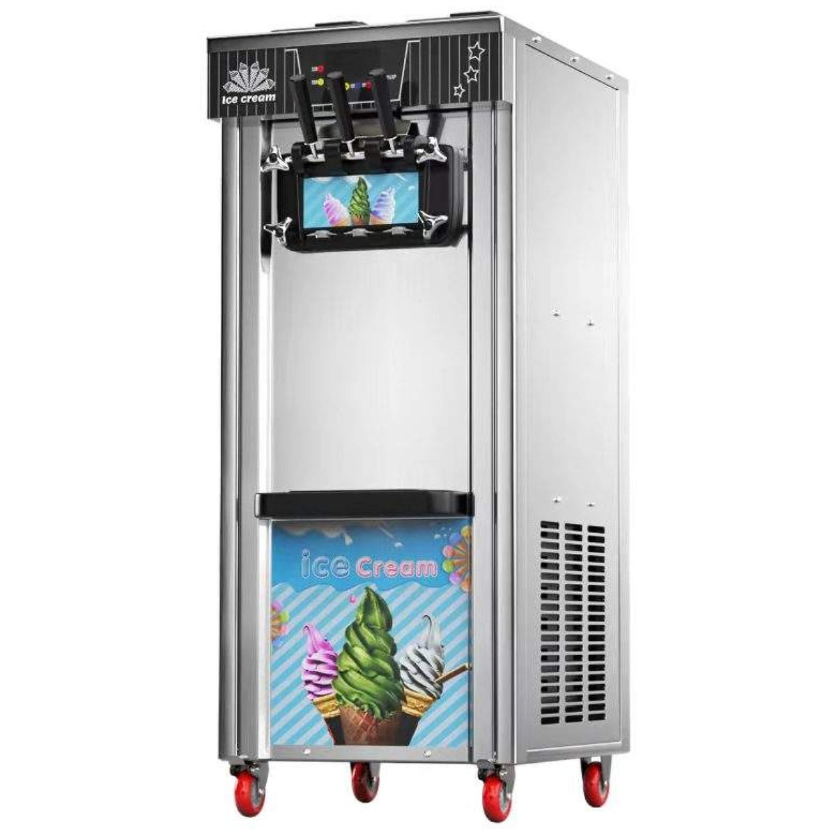 Commercial Floor-Standing Soft Serve Ice Cream Machine 18-20L/H 1300W R290 Twin Flavour - ZBBQL268
