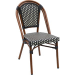 Bistro Rattan Chair Aluminium Brown & Wood Finish - ZF2003C