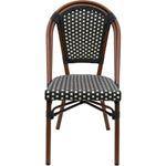 Bistro Rattan Chair Aluminium Brown & Wood Finish - ZF2003C