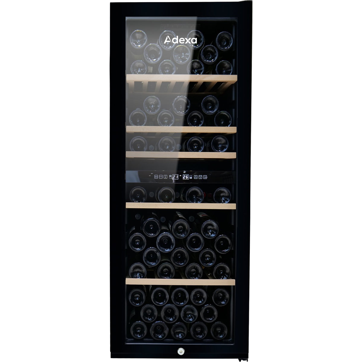 Commercial Dual Zone Wine Cooler 198 Litres 77 Bottles Glass Door 5 Shelves 490x575x1271mm - ZSB200
