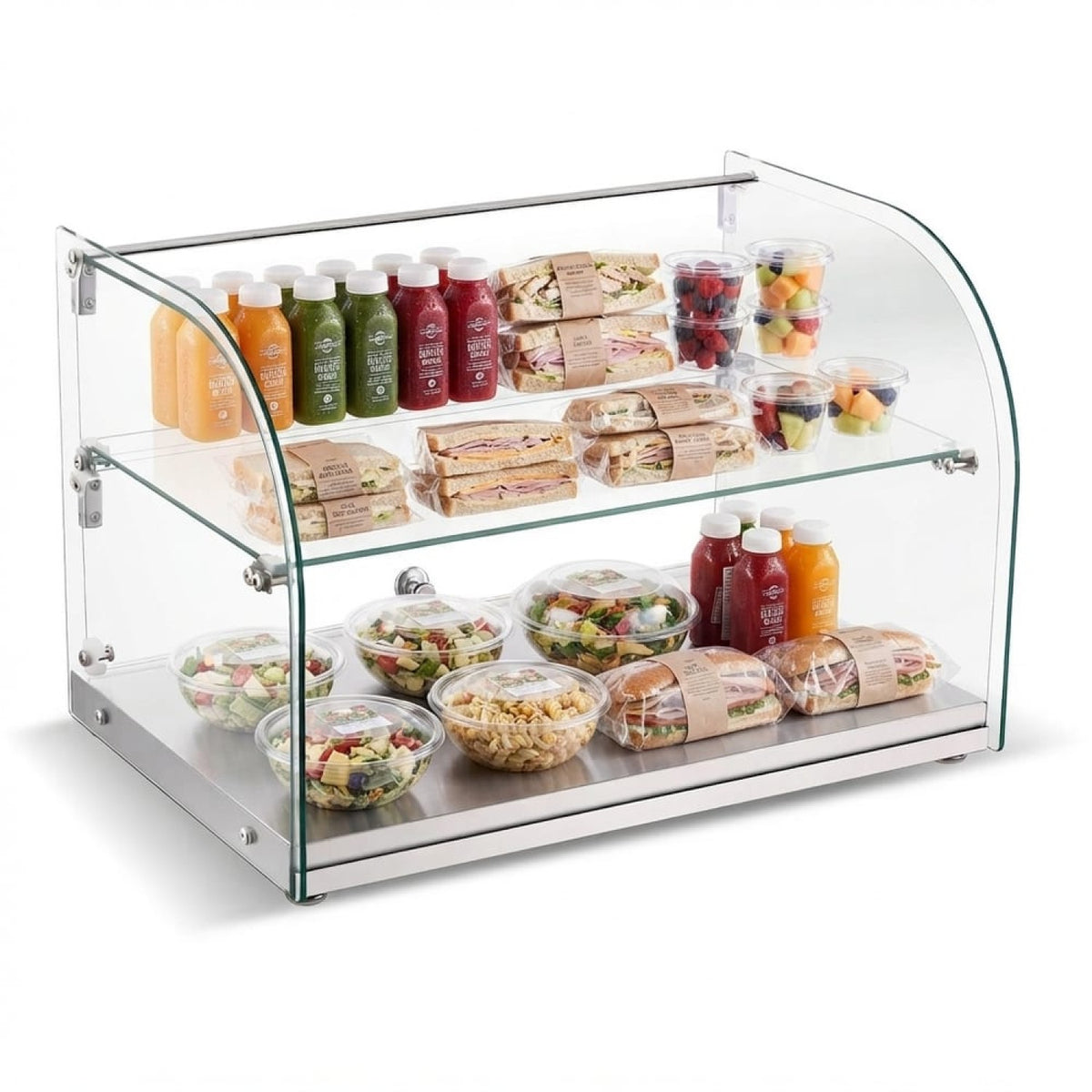 Neutral Display Case Curved 2 Tier 555x380x379mm Stainless steel frame - ZW45RSS