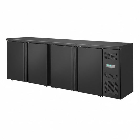 Professional 698L 4-Door Undercounter Back Bar Refrigerator – Black | JTA414