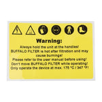 Buffalo Oil Filtration Warning Label - AP476