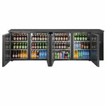 Professional 698L 4-Door Undercounter Back Bar Refrigerator – Black | JTA414