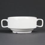 Olympia Whiteware Soup Bowls with Handles 400ml (6 Pack) - C239