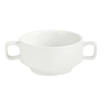 Olympia Whiteware Soup Bowls with Handles 400ml (6 Pack) - C239