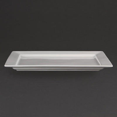 Olympia Whiteware Wide Rim Rectangular Platter 400x295mm - C362