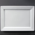 Olympia Whiteware Wide Rim Rectangular Platter 400x295mm - C362