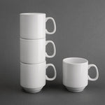 Olympia Whiteware Stacking Mugs 284ml (12 Pack) - CB461